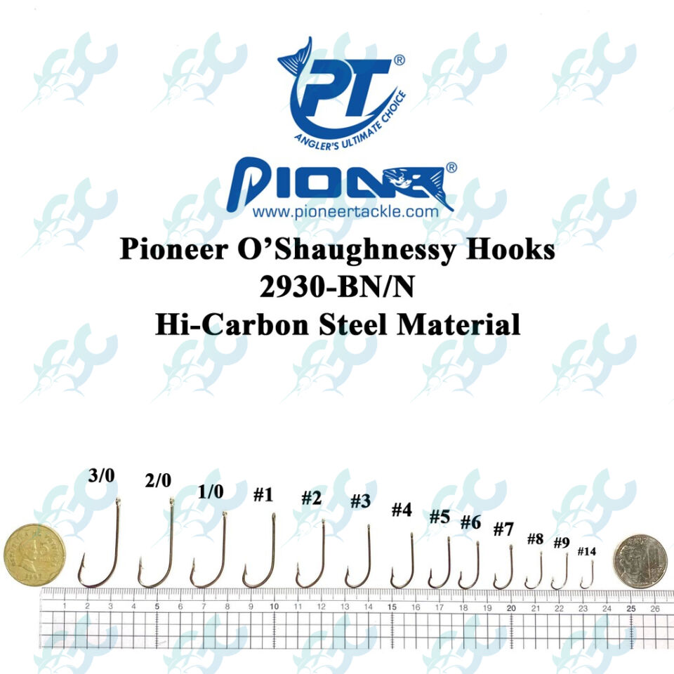 Pioneer O'Shaughnessy 2930-N Hi-Carbon Steel Material Fishing Hooks  GoodCatch Fishing Buddy – Goodcatch