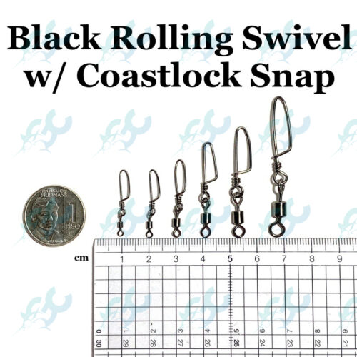 GoodCatch Black Rolling Swivel with Coastlock Snap Fishing Buddy