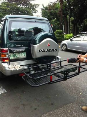 tow hitch receiver mounted cargo carrier folding 4 x4 offroad - Image 2