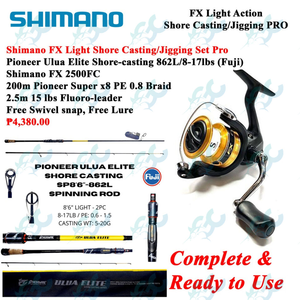 Shimano FX Light Medium Light Shore Casting/Jigging PRO Combo Set