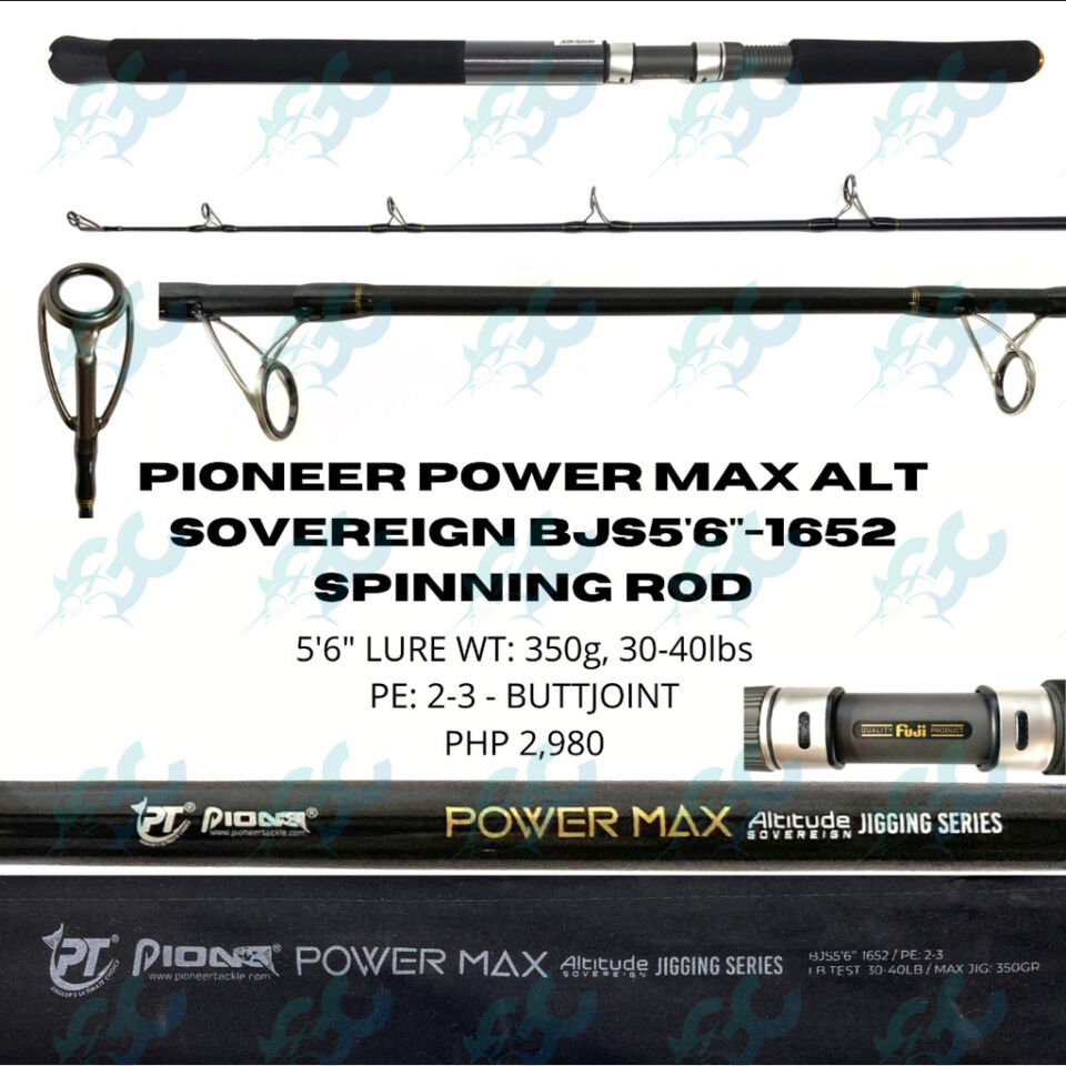 Pioneer Power Max Alt Sovereign BJS5’6″ PE 2-3 350g Spin Jigging Rod FishingBuddy
