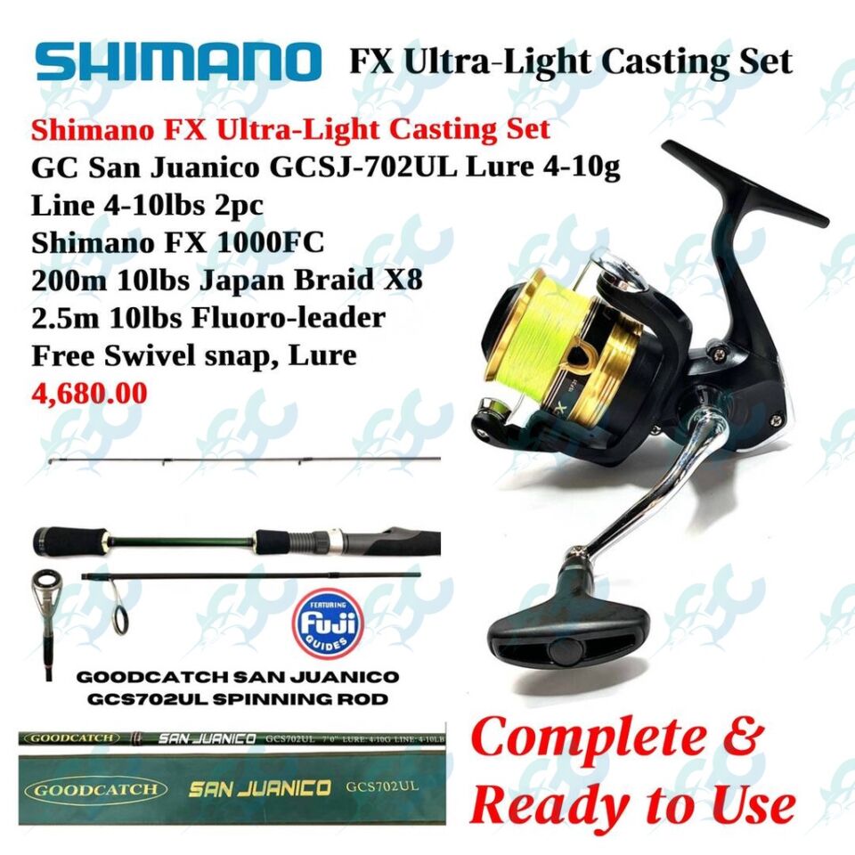 Shimano FX / Sienna and San Juanico Ultra Light Casting Combo Set Fishing  Buddy GoodCatch