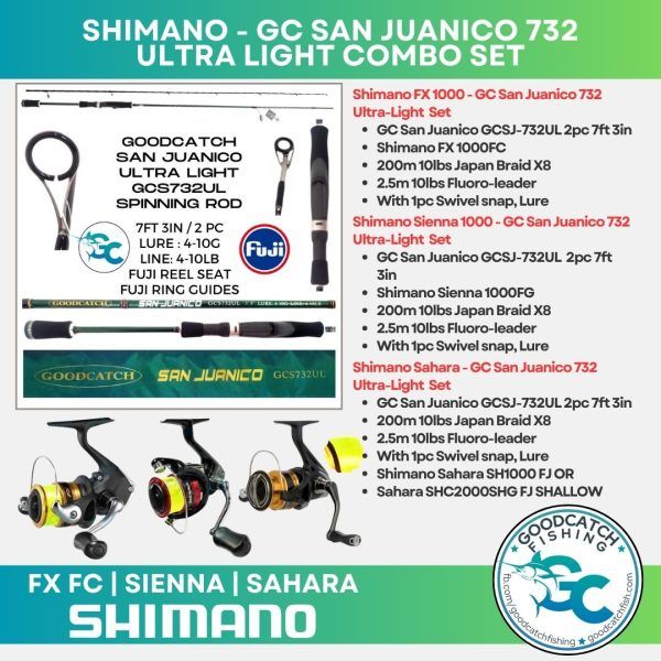 Shimano FX / Sienna / Sahara and San Juanico Ultra Light Casting Combo Set