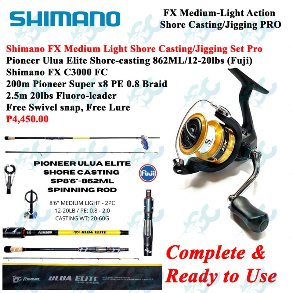 Shimano FX Light Medium Light Shore Casting/Jigging PRO Combo Set