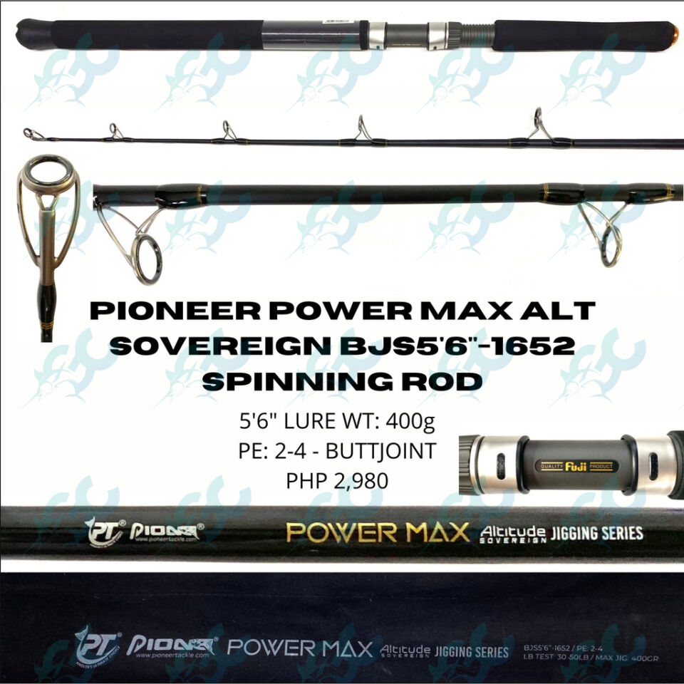 Pioneer Power Max Alt Sovereign BJS5’6″ PE 2-4 400g Spin Jigging Rod