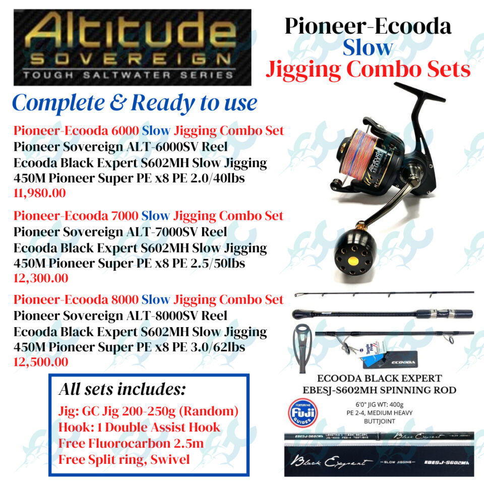 Pioneer Altitude and Ecooda Black Expert Slow Spin Jigging Combo