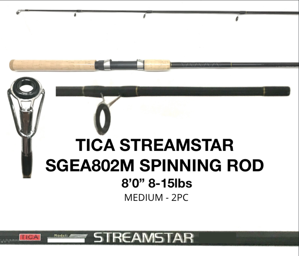 Tica Streamstar SGEA 802M 8ft Spinning Fishing Rod