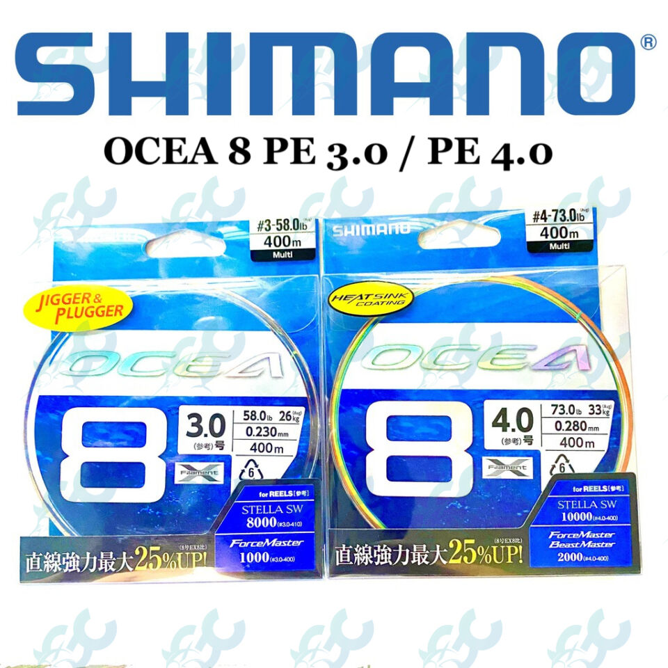 Shimano Ocea 8 PE 3.0 / PE 4.0 400m x8 Japan Braided Line GoodCatch Fishing Buddy