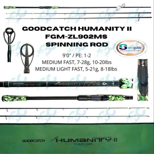 (10pcs) Goodcatch Humanity II 902MS Medium + Medium Light Spinning Casting Rod Fishing Buddy