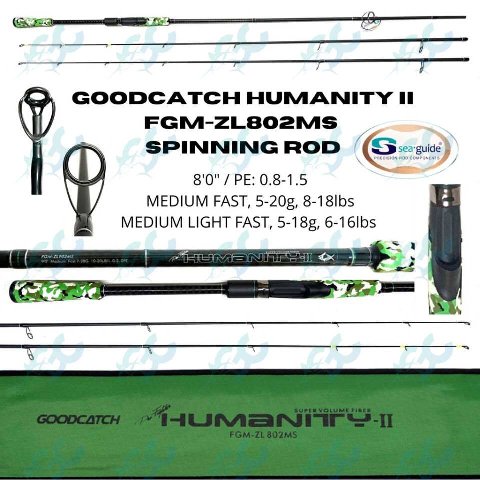 Goodcatch Humanity II 802MS Medium + Medium Light Spinning Casting Rod Fishing Buddy