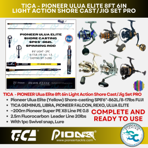 SHIMANO TICA PIONEER REEL PIONEER ULUA ELITE ROD 8ft 6in 862L LIGHT Spin Combo Rod and Reel Set PRO
