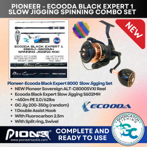 Pioneer Altitude and Ecooda Black Expert Slow Spin Jigging Combo Set