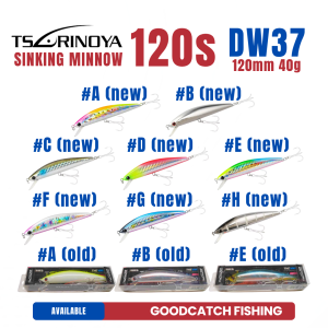 TSURINOYA DW37 120s Sinking Minnow Fishing Lure 120mm 40g Range 2m Jerkbait Hard Baits Seabass