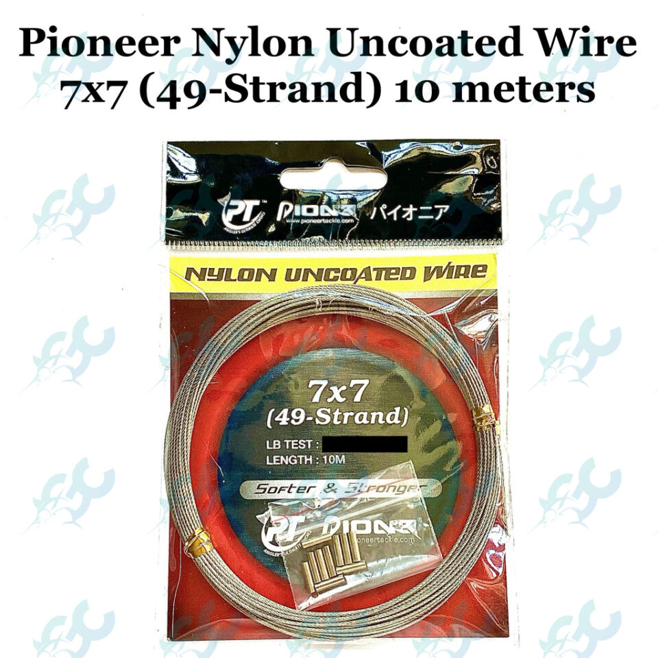 Pioneer 7×7 Uncoated Wire 10 meters 12lbs – 120lbs