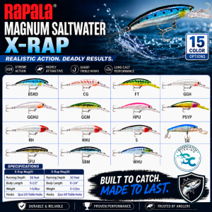 Rapala Magnum Saltwater X-RAP Dive Bait Lure GoodCatch Fishing Buddy
