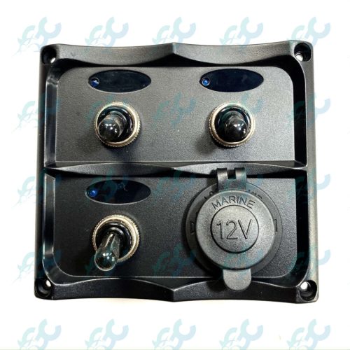 Sunfine 3-Gang and 5-Gang Switch Panel with Cigarette Lighter Socket Boat Parts Fishing Buddy