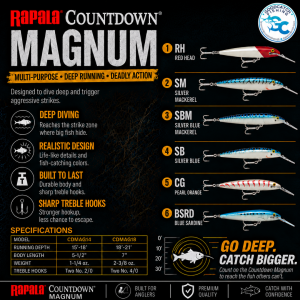Rapala Countdown Magnum Salt Water Sinking Lure Bait GoodCatch Fishing Buddy
