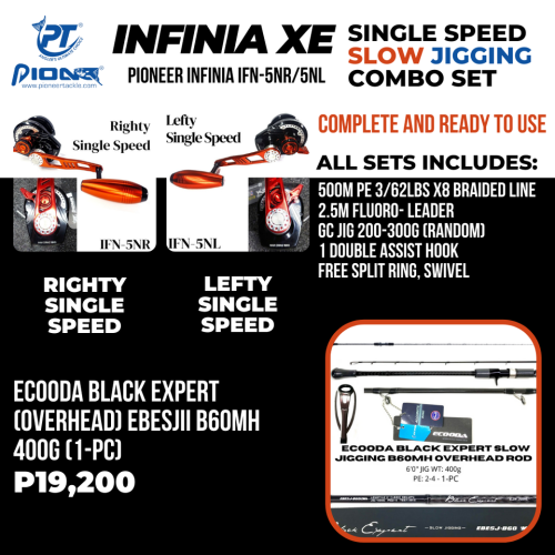 Pioneer Infinia XE Single-Speed / 2-speed + Black Expert Slow Jigging Combo Set