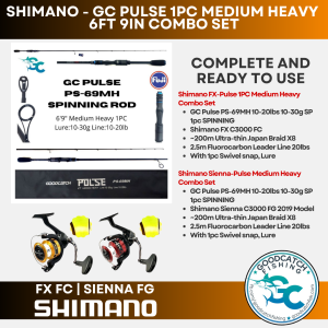 Shimano FX SIENNA - GoodCatch Pulse Light / Medium Heavy 1PC Spinning Rod Combo Set