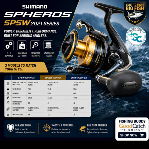 Shimano Spheros SW A 2021 Model Saltwater Fishing Reel GoodCatch Fishing Buddy