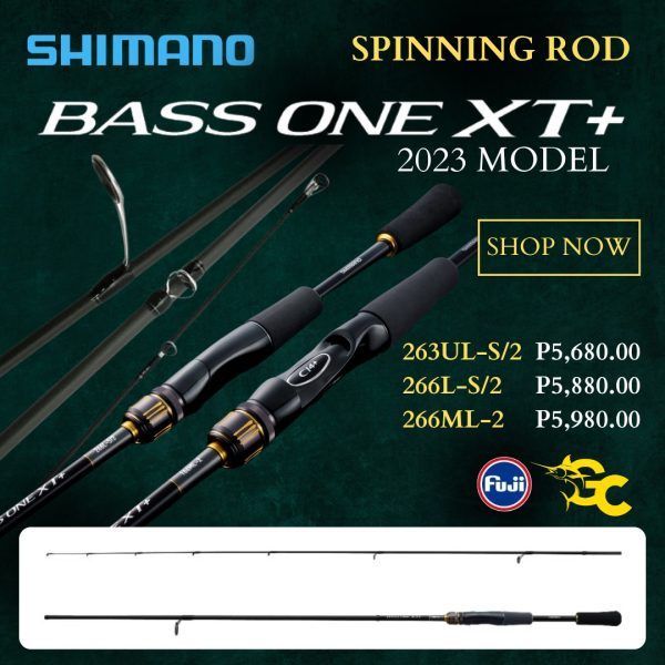 Shimano Bass One XT+ 2023 Model Spinning Rod 2pc 6ft 3in UL Ultra Light 6ft 6in L Light ML Med Light