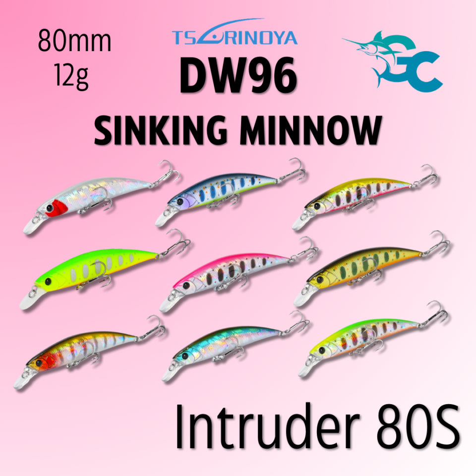 TSURINOYA DW96 80mm 12g Intruder 80s Sinking Minnow Fishing Lure