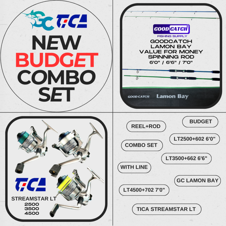 NEW BUDGET COMBO SET TICA STREAMSTAR LT and GC LAMON BAY Beginners Value For Money Rod and Reel