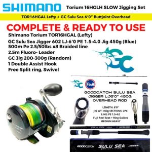 Shimano Torium 2000HG 20HG 16HG + GC Sulu Sea 6ft SLOW JIGGING Combo Set