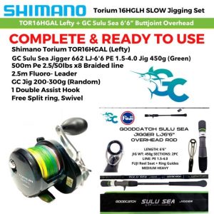 Shimano Torium 2000HG 20HG 16HG + GC Sulu Sea 6'6in Buttjoint SLOW JIGGING Combo Set