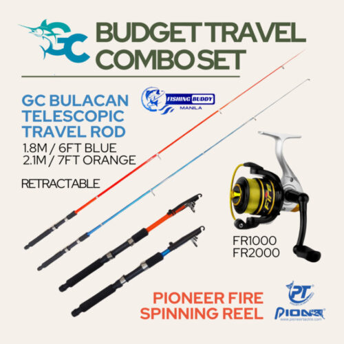 Budget Travel Combo Set for Beginners GoodCatch Bulacan Telescopic Rod and Pioneer Fire Reel
