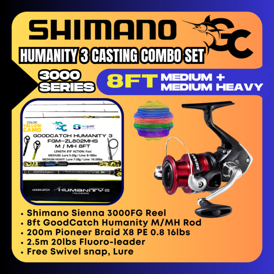8ft M/MH GoodCatch GC Humanity 3 Rod and Shimano FX or Sienna Medium Heavy  Fishing Casting Combo Set – Goodcatch