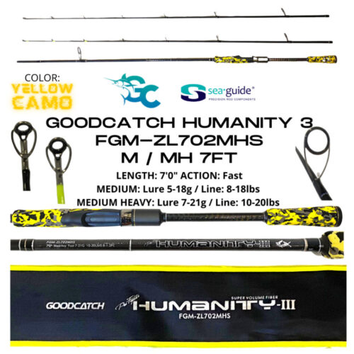 NEW GC Humanity 3 III FGM-ZL702MHS YELLOW M / MH Medium / Medium Heavy 7FT Spinning Fishing Rod