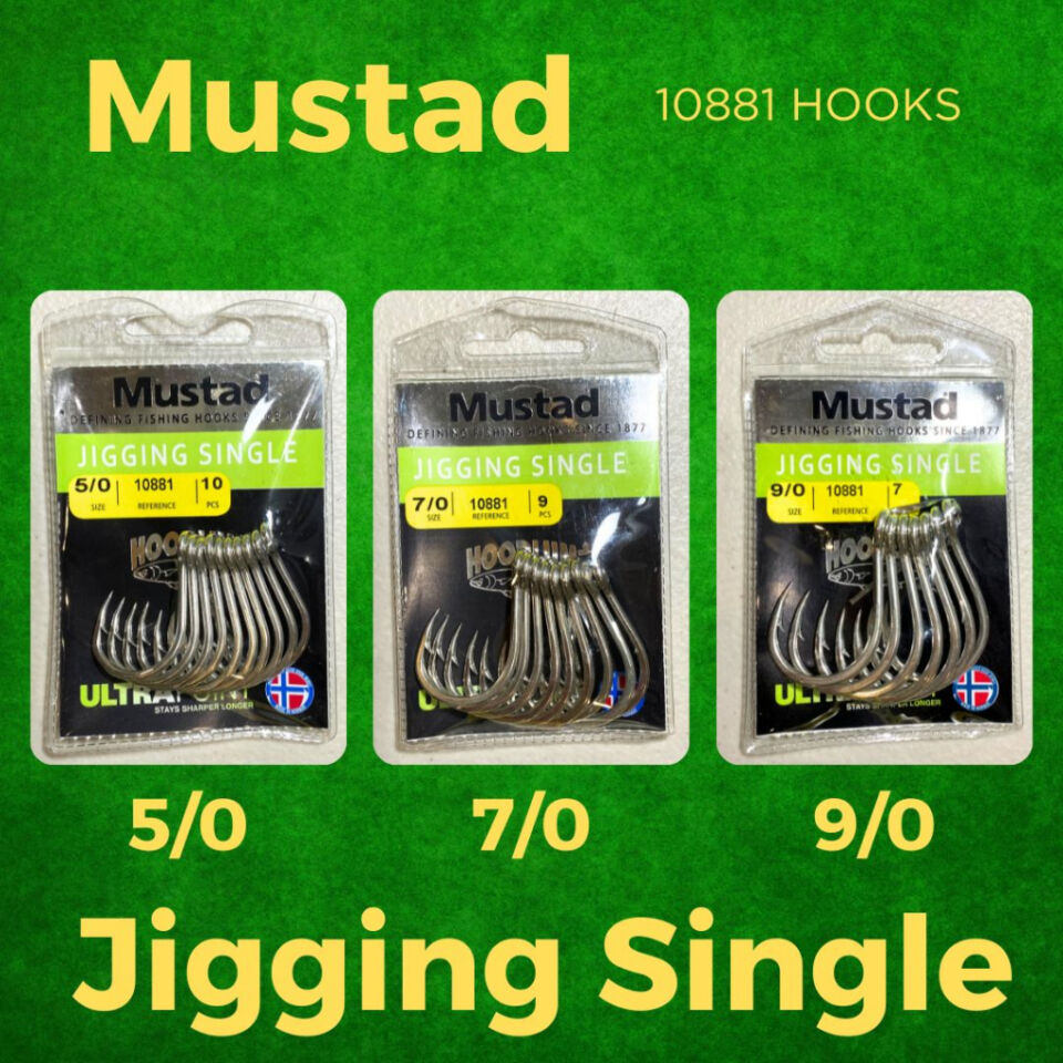 Mustad Jigging Single 10881 Hooks for Jig Lures Fishing Hook