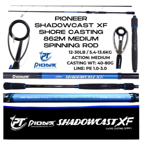 Pioneer ShadowCast XF MEDIUM 8ft 6in Shore Casting Series 862M Shadow Cast Fishing Spinning Rod