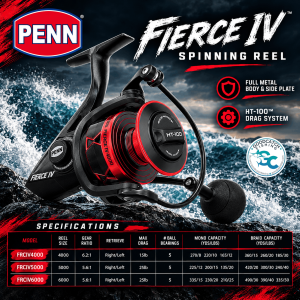 Penn Fierce 4 Spinning Reel FIERCE IV Fishing Saltwater GoodCatch Fishing Buddy