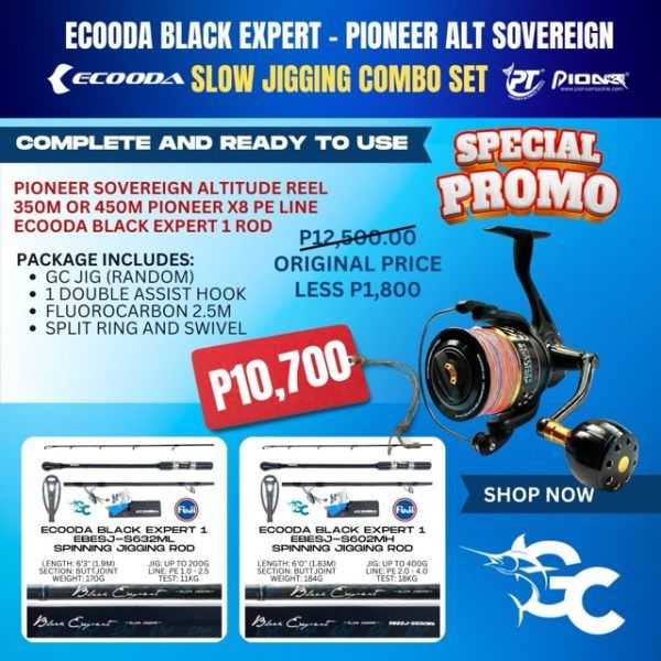 Pioneer Altitude and Ecooda Black Expert Slow Spin Jigging Combo Set