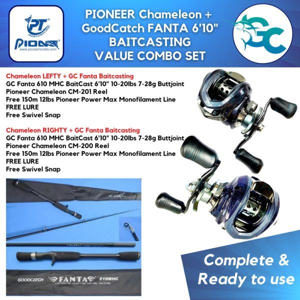 PIONEER Chameleon + GoodCatch Fanta Baitcasting VALUE COMBO SET Ready to use