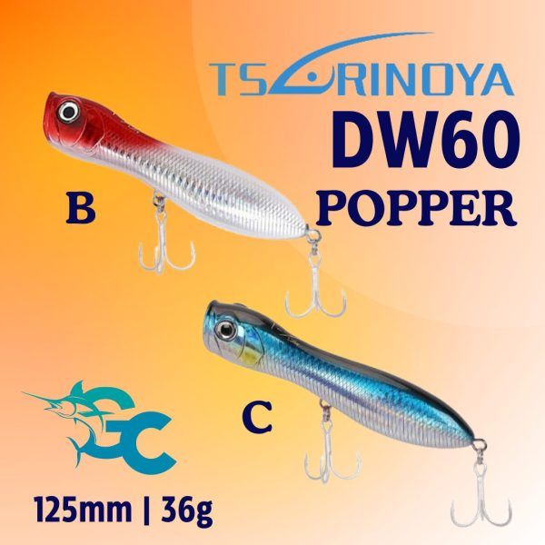 Tsurinoya Fishing Hard Lure DW60 125mm 36g Gooseneck Saltwater Popper Lure GoodCatch Fishing