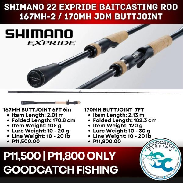 Shimano 22 Expride 167MH / 170MH Baitcasting Rod GoodCatch Fishing