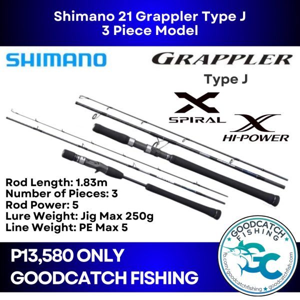 Shimano 21 Grappler Type J 3 Piece Model Spinning / Overhead Travel Jigging Rod