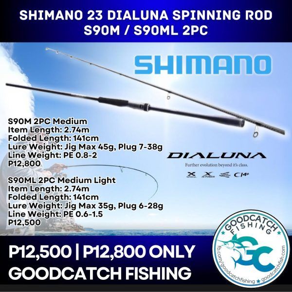 Shimano 23 Dialuna SPINNING ROD S90M / S90ML 2PC GoodCatch Fishing