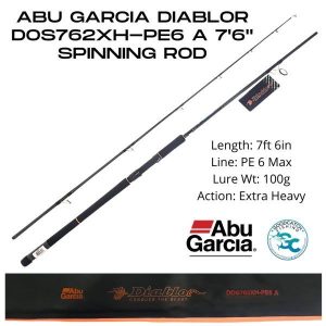 Abu Garcia Diablor DOS762XH-PE6 7'6" PE6 Lure 100gr Spinning Rod - Image 2