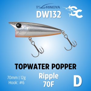 Tsurinoya DW132 Topwater Game 70F 70mm/12g Ripple Popper Lure GoodCatch - Image 3