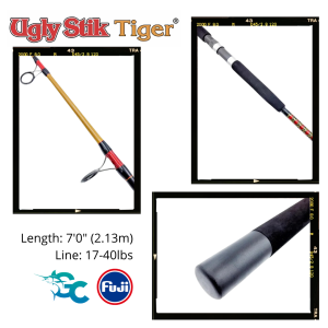 Ugly Stik Tiger 7’0” Spinning Rod – BWS 2201-2 Heavy Duty Inshore Rod 7ft GoodCatch Fishing Buddy - Image 3