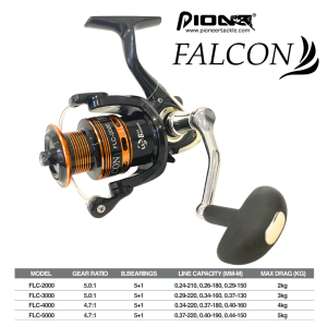 Pioneer Falcon Spinning Reel Alum Spool 5+1 Ball Bearings 2000 3000 4000 5000 GoodCatch Fishing - Image 6