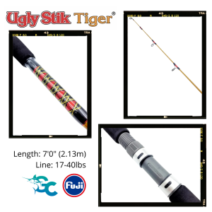 Ugly Stik Tiger 7’0” Spinning Rod – BWS 2201-2 Heavy Duty Inshore Rod 7ft GoodCatch Fishing Buddy - Image 2
