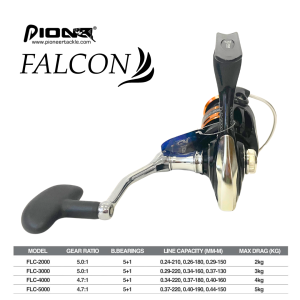 Pioneer Falcon Spinning Reel Alum Spool 5+1 Ball Bearings 2000 3000 4000 5000 GoodCatch Fishing - Image 5