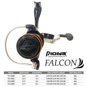 Pioneer Falcon Spinning Reel Alum Spool 5+1 Ball Bearings 2000 3000 4000 5000 GoodCatch Fishing - Image 4
