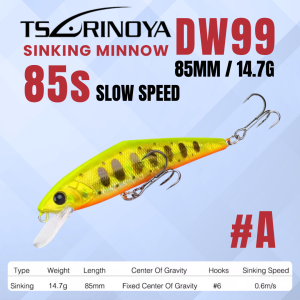 Tsurinoya DW99 85S Slow Speed Sinking Minnow 85mm 14.7g GoodCatch Fishing - Image 8
