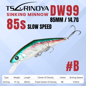 Tsurinoya DW99 85S Slow Speed Sinking Minnow 85mm 14.7g GoodCatch Fishing - Image 7